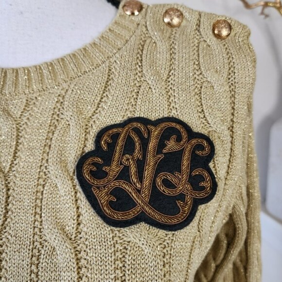 🔥Lauren Ralph Lauren Gold Sweater - Picture 4 of 11